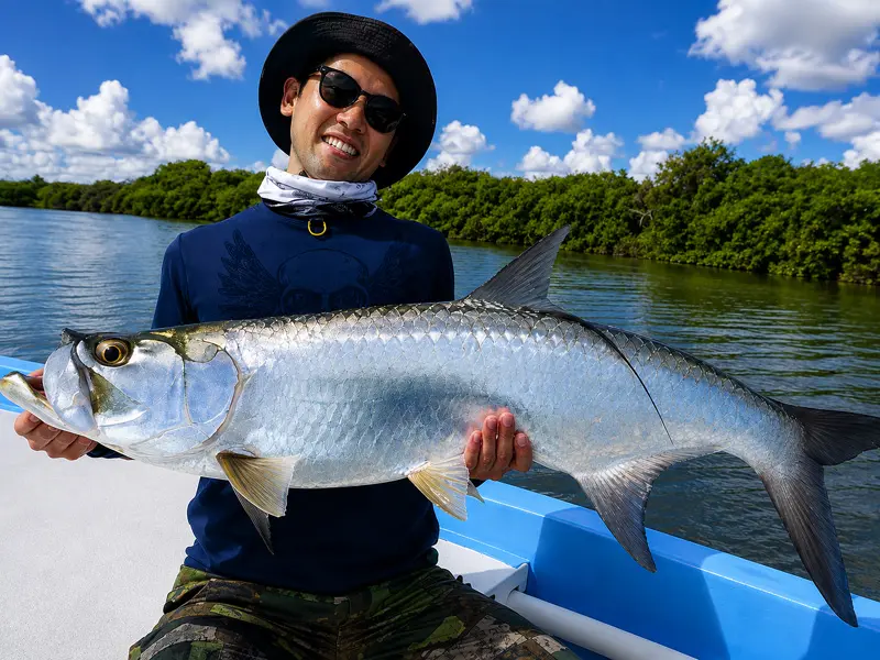 Tarpon caught on fly in Cancun
